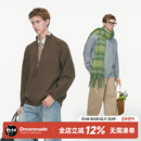 Dream made美式双拉链开衫毛衣男款秋冬季加厚内搭情侣针织衫外套