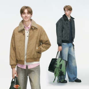 短款 加厚工装 棉衣外套 made可拆卸毛领巴恩风皮衣棉服男冬季 Dream