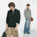 男生毛线衣 加厚半拉链麻花毛衣男老钱风内搭针织衫 Dream made冬季