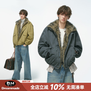 Dream made 狼王座山雕外套男冬季加厚棉服重磅工装棉衣男生棉袄