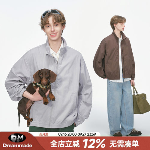 Dream made 美式cleanfit防水外套男春秋季新款防风教练夹克男生