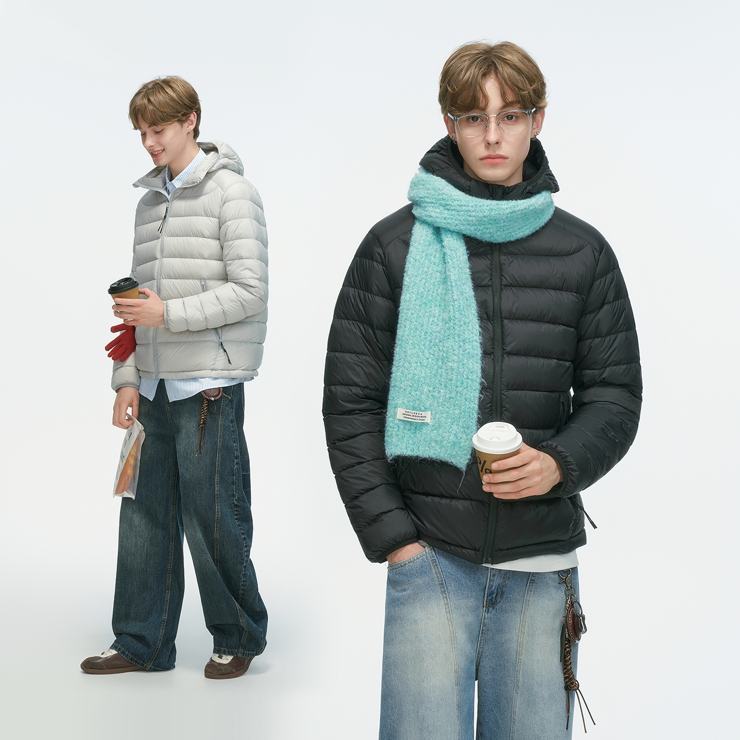 Dream made 90白鸭绒排骨羽绒服男冬季防风轻薄情侣内胆防寒外套