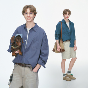 Dream made 美式条纹长袖衬衫男款春秋季高智感休闲男生内搭衬衣