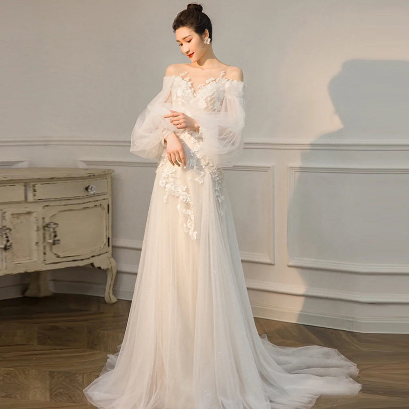 法式轻婚纱2025新款气质新娘结婚超仙森系梦幻出门纱女厂家货源