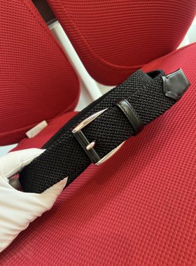 2026新款手工编织腰带男Z家百搭弹力皮带商务休闲牛仔裤黑色3.5cm