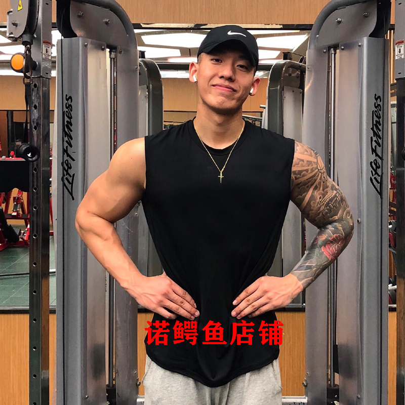 宽肩无袖t恤黑色吸汗速干背心