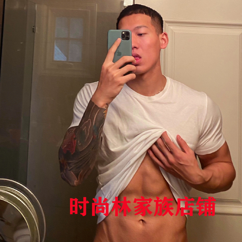 白色运动健身短袖t恤耿浩伦同款