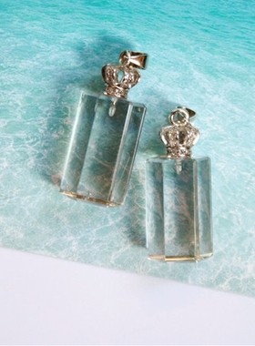 「纯真年代」Grace手工925银皇冠天然水晶六菱柱白水晶吊坠银扣