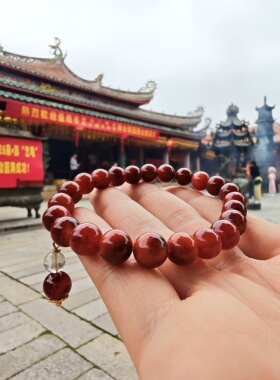 瑞兔送福 天然红兔毛水晶手串小众设计款满发男女同款