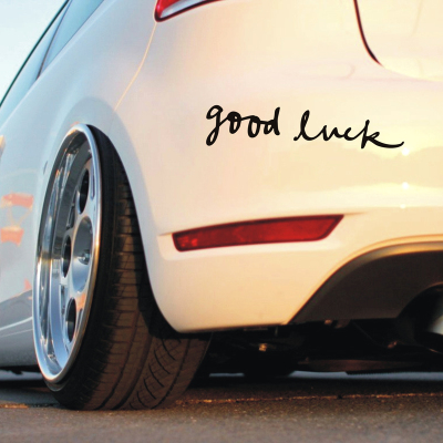 幸运车贴 艺术字车贴纸good luck贴纸 遮划痕贴个性汽车贴纸