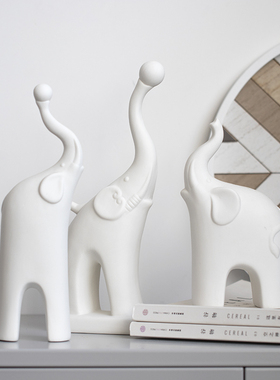 ins欧式创意陶瓷工艺大象摆件