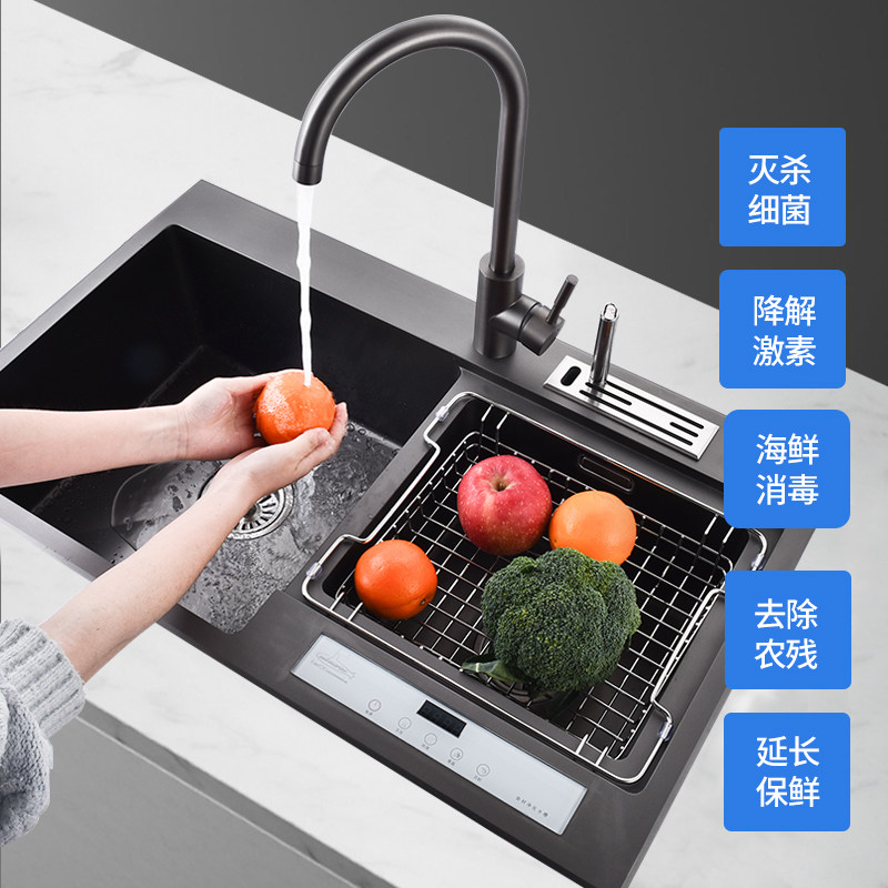 潜水艇加厚不锈钢手工双槽
