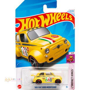 117号 '60S FIAT 500D MODIFICADO 菲亚特 黄色 美泰风火轮 COMPA