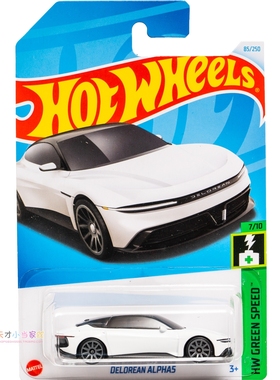 85号 DELOREAN ALPHA5 德劳瑞恩 白色 美泰风火轮 HW GREEN SPEED