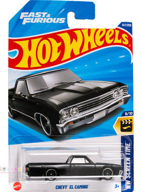 147号 CHEVY EL CAMINO 雪佛兰 黑色 风火轮 HW SCREEN TIME电影
