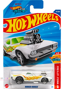 67号 RODGER DODGER 道奇 白色风火轮 HOT WHEELS LET'S RACE系列