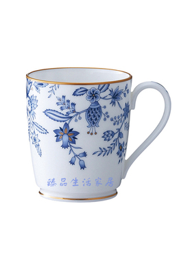 日本Noritake则武BlueSorrentino蓝色伊甸园骨瓷马克杯水杯礼盒装