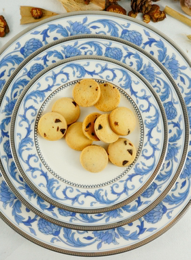 现货日本Noritake则武Sonnet In Blue蓝色诗篇骨瓷日式平盘家用