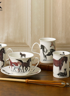 Roy Kirkham罗伊柯卡姆Horses马进口骨瓷清新生肖水杯马克杯礼品