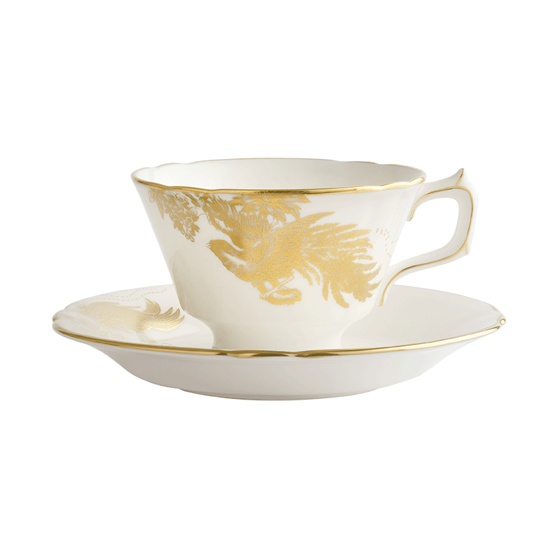 AvesGoldMotif金凤来仪茶杯碟