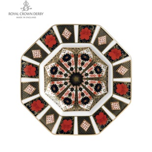 Imari古典伊万里骨瓷餐具八角平盘 Derby德贝Old 英国Royal Crown