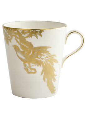 英国Royal Crown Derby德贝Aves  Gold  Motif金凤来仪骨瓷马克杯