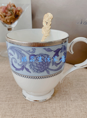 现货Noritake则武Sonnet In Blue蓝色诗篇骨瓷马克杯茶杯碟礼盒装