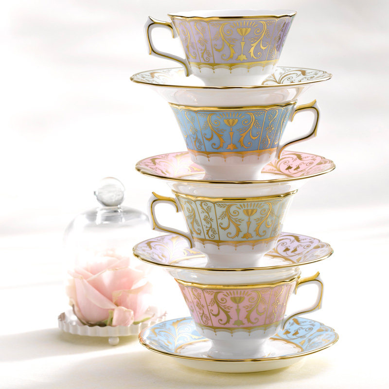 英国Royal Crown Derby德贝Harlequin神韵缤纷骨瓷礼物茶杯碟茶具