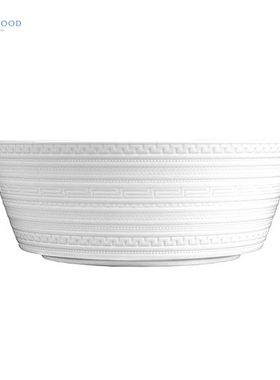 现货WEDGWOOD威基伍德白玉浮雕intaglio骨瓷欧式色拉碗大汤碗家用