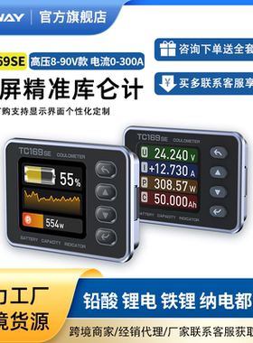 TC169SE彩屏电动车三轮车库仑计电量显示器铅酸锂电池容量检测