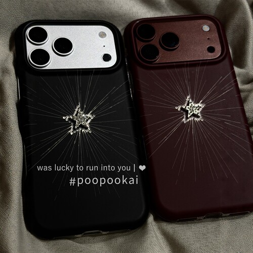 PooPookai ins高级感镭射钻石星星适用于iPhone18promax/17pro保护套16手机壳15个性潮流女款防摔少女心
