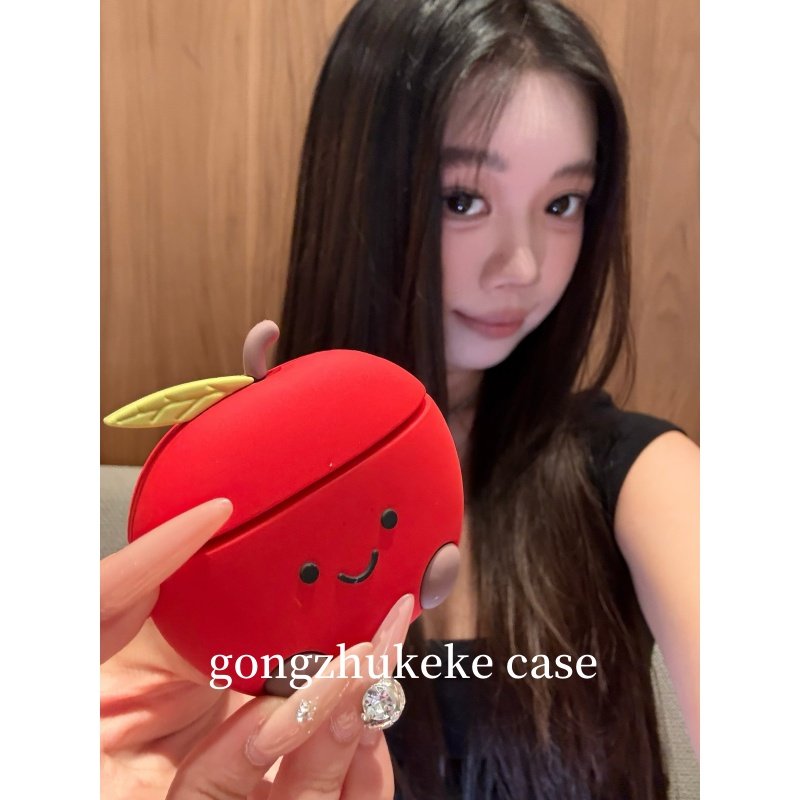 公主壳壳 红彤彤苹果表情适用于苹果Airpods保护套2/3/4代无线蓝牙耳机包软Airpodspro2022款新款防摔,3C数码配件,耳机保护套,淘宝优惠券,粉丝福利购,淘宝优惠卷