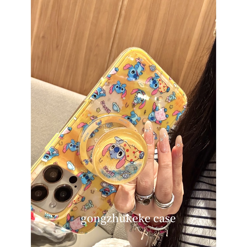 公主壳壳  可爱卡通满屏史迪仔磁吸适用于苹果16/15promax/iPhone14pro手机壳1流沙3圆边防摔保护套