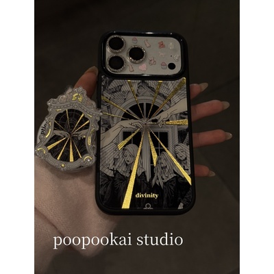 PooPookai复古欧式鎏金上帝磁吸适用于苹果16/17promax/iPhone15pro手机壳女款14全包防摔13保护套