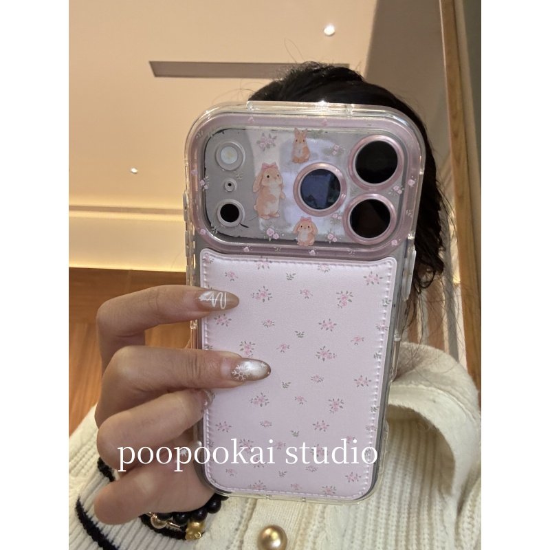 PooPookai小众简约ins粉底碎花兔子适用于苹果16/17promax/iPhone15pro手机壳女款14全包防摔13保护套,3C数码配件,手机保护套/壳,淘宝优惠券,粉丝福利购,淘宝优惠卷