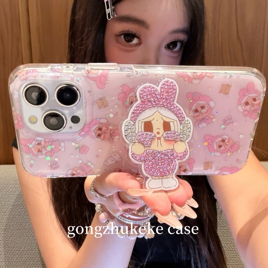 公主壳壳 可爱卡通满屏白发哭泣女孩适用于苹果16/15promax/iPhone14pro手机壳13圆边防摔保护套