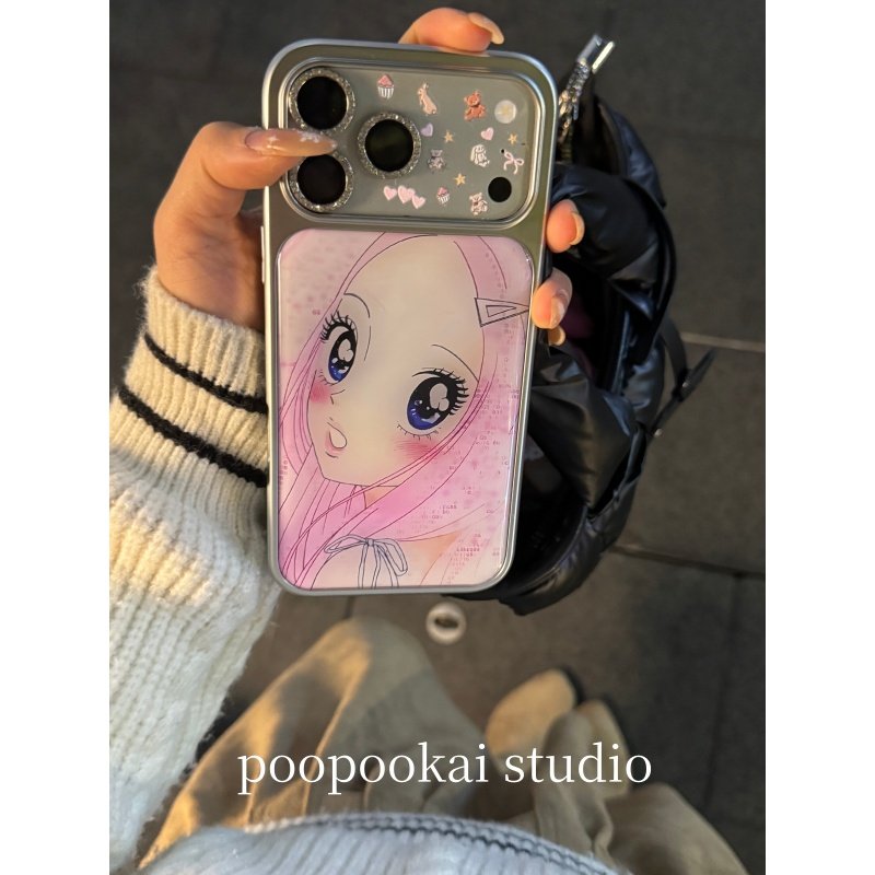 PooPookai可爱动漫粉发大眼女孩适用于苹果16/17promax/iPhone15pro手机壳女款14全包防摔13保护套,3C数码配件,手机保护套/壳,淘宝优惠券,粉丝福利购,淘宝优惠卷