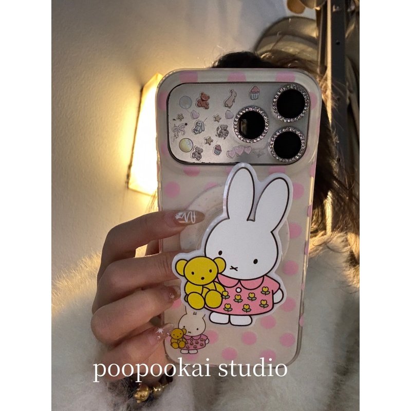 PooPookai磨砂可爱粉底波点磁吸兔子适用于苹果16/17promax/iPhone15pro手机壳女款14全包防摔13保护套,3C数码配件,手机保护套/壳,淘宝优惠券,粉丝福利购,淘宝优惠卷