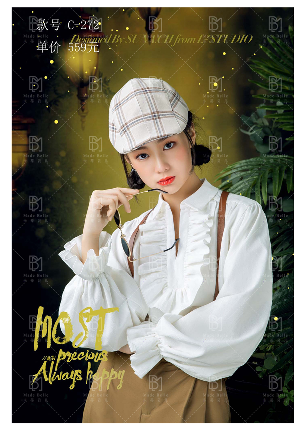 新款儿童摄影服饰女童潮服10-12岁影楼个性拍照服装复古港风