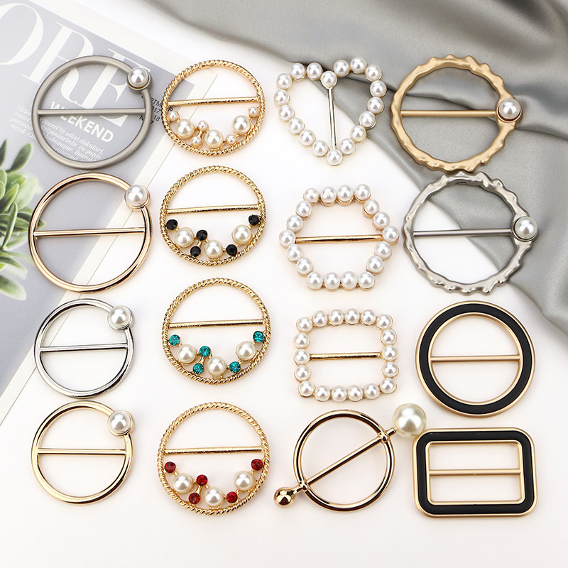 衣服扣环打结衣角装饰扣固定丝巾体恤衬衫金属高档百搭圆形扣环