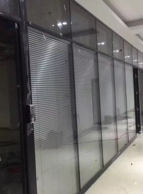 办公隔断墙|铝合金玻璃隔断|办公隔断带门|防火玻璃隔断
