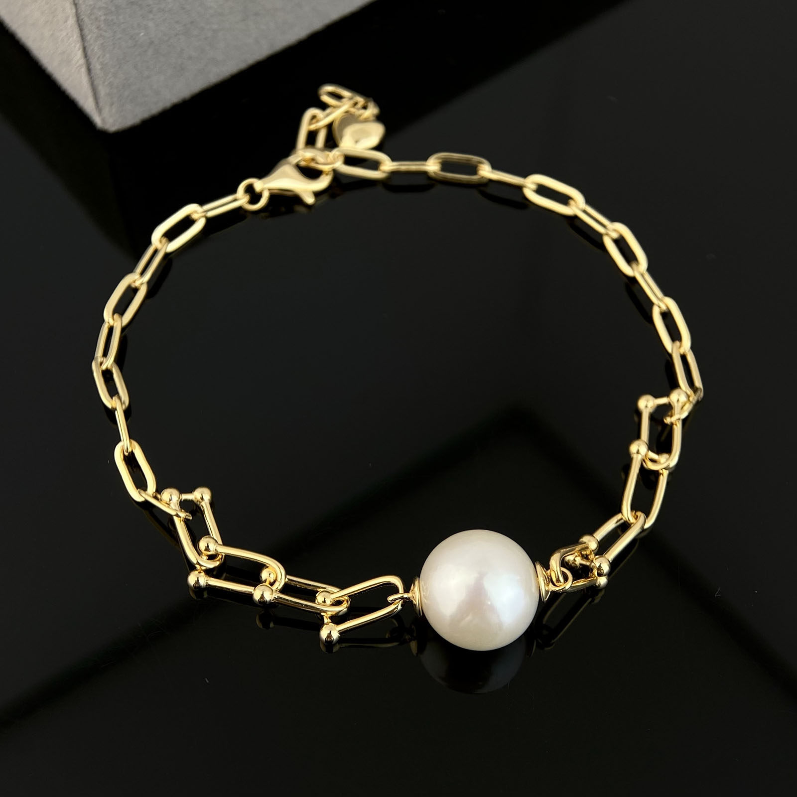 天然淡水珍珠时尚款手链正圆10-11mm珍珠女s925纯银珍珠手链女款