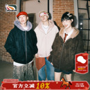 lemanism美式 情侣保暖外套 潮流荔枝软皮连帽座山雕棉服男2025新款