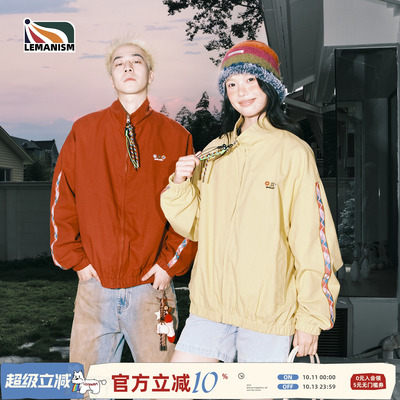 设计感撞色印花夹克情侣款秋外套
