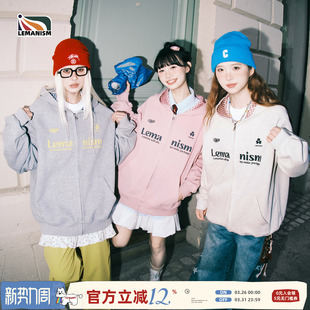 开衫 lemanism美式 情侣款 新款 外套 潮流格子拼接连帽卫衣男2026春季