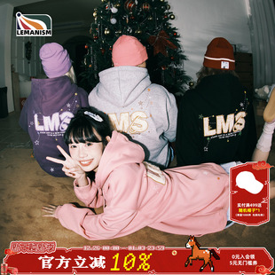 外套女 连帽卫衣男2025秋情侣款 lemanism美式 潮流400g重磅字母开衫