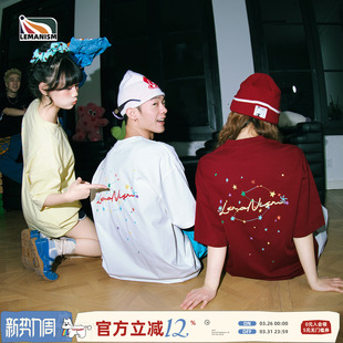 潮流字母印花短袖 宽松半袖 T恤男款 情侣款 女 2026新款 lemanism美式