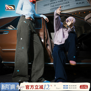 休闲裤 lemanism美式 情侣款 男2025新款 子 潮流满印星星刺绣牛仔裤