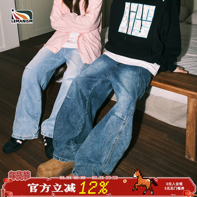 美式复古弯刀牛仔裤男2025春季