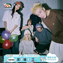 lemanism美式复古重磅纯棉T恤短袖男夏季潮牌宽松半袖情侣体恤衫